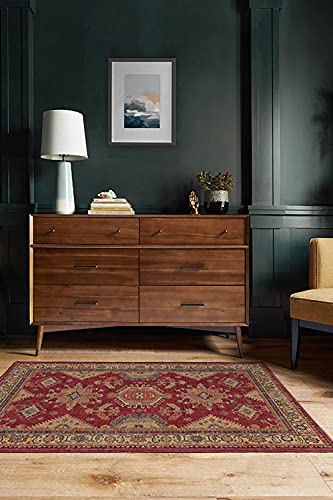 RUGGABLE – Cambria Ruby – Machine Washable Runner Rug – Pet & Child Friendly – Stain & Water Resistant – Non-Slip – 2.5&