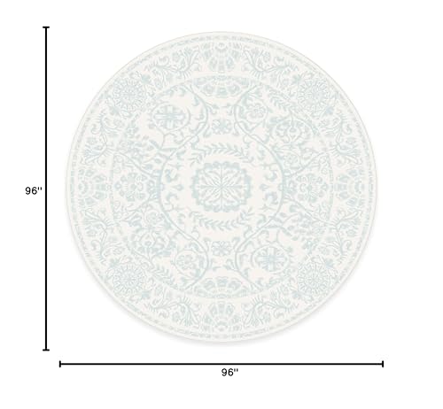 RUGGABLE Washable 2x3 Area Rug, Delphina Delft Blue, Premium Vintage Rugs for Living Room, Bedroom, Kitchen, Office, Classroom with Gripper Non Slip Pad