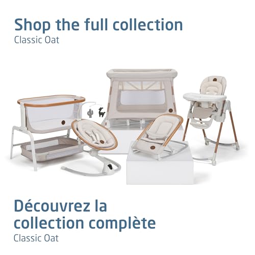 Maxi-Cosi Cassia Baby Swing, infant swing, automatic motion sensor, music, toys, recline, portable, 360 degree rotation, lightweight & foldable, Horizon Sand