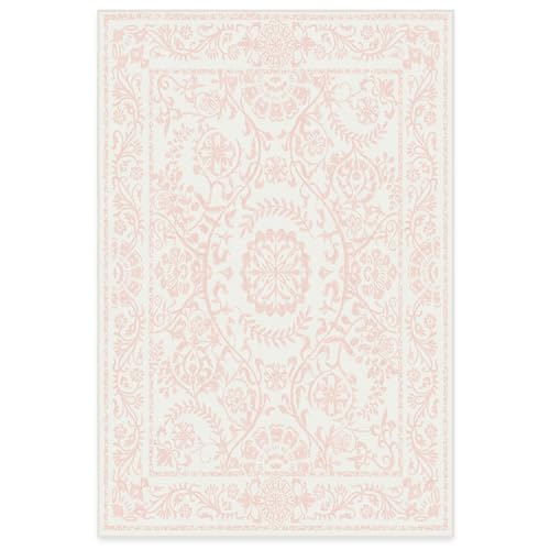 RUGGABLE Washable 2x3 Area Rug, Delphina Delft Blue, Premium Vintage Rugs for Living Room, Bedroom, Kitchen, Office, Classroom with Gripper Non Slip Pad