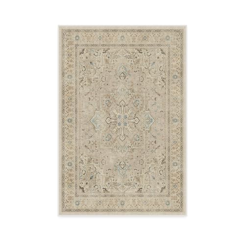 RUGGABLE Kamran Washable Rug - Perfect Vintage Area Rug for Living Room Bedroom Kitchen - Pet & Child Friendly - Stain & Water Resistant - Hazel 5&