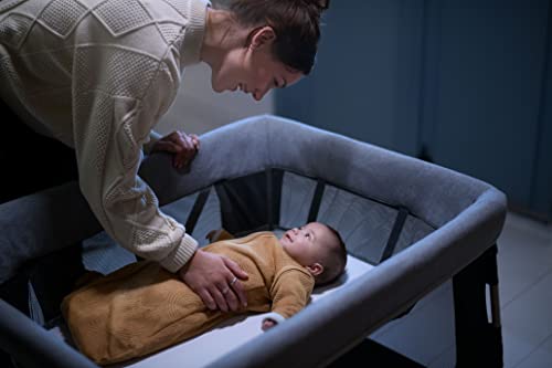 Maxi-Cosi Swift Baby Playpen with Mat, Baby Play Yards, Pack and Play with Bassinet - Portable Playpen for Babies and Toddlers, Classic Oat