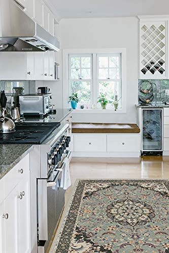 RUGGABLE Sima Washable Rug - Perfect Vintage Area Rug for Living Room Bedroom Kitchen - Pet & Child Friendly - Stain & Water Resistant - Royal Blue 2&