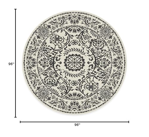 RUGGABLE Washable 2x3 Area Rug, Delphina Delft Blue, Premium Vintage Rugs for Living Room, Bedroom, Kitchen, Office, Classroom with Gripper Non Slip Pad