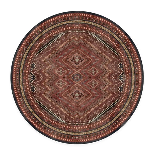 RUGGABLE Kaden Washable Rug - Perfect Vintage Area Rug for Living Room Bedroom Kitchen - Pet & Child Friendly - Stain & Water Resistant - Amber Red 3&