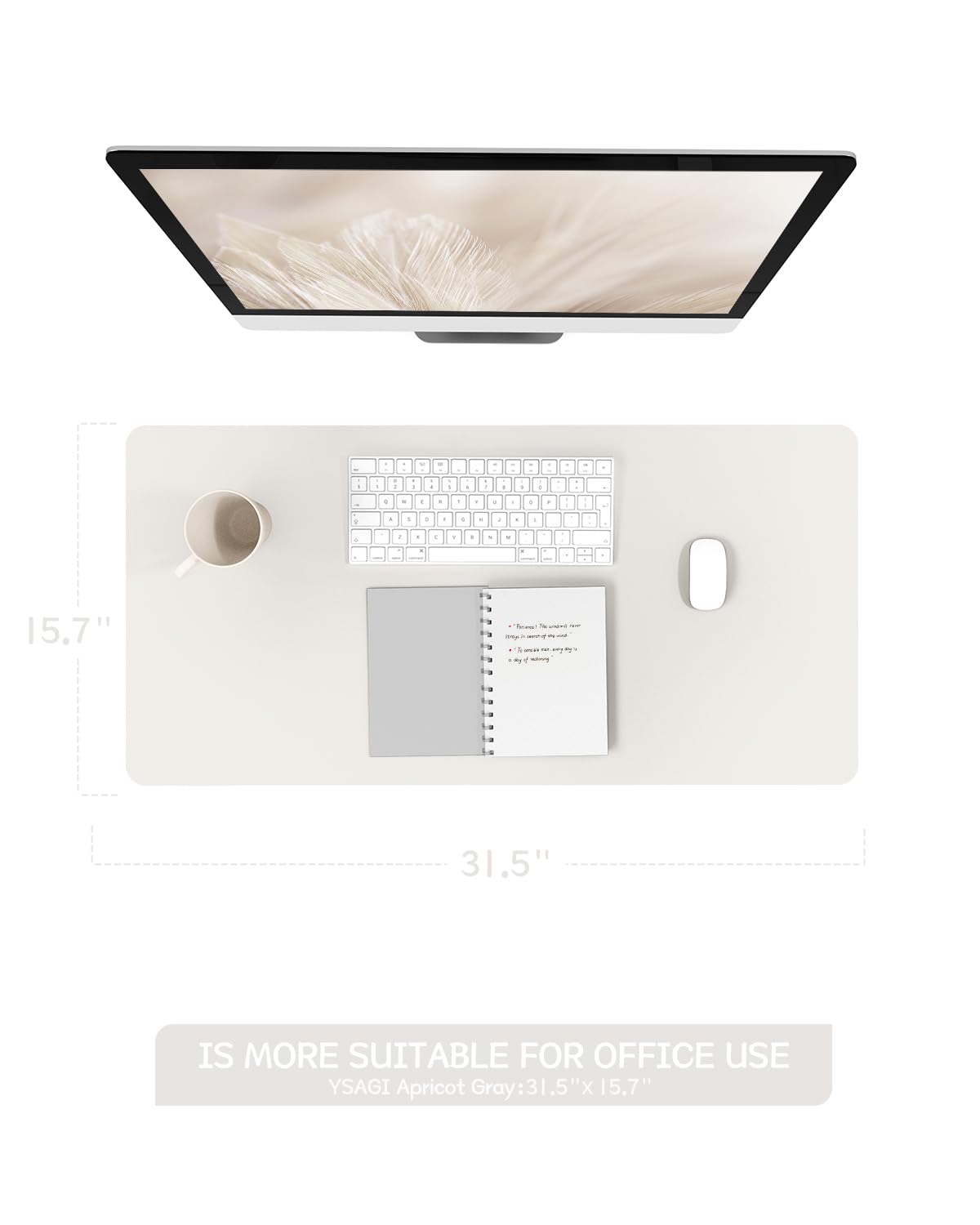 Non-Slip Desk Pad,Mouse Pad,Waterproof PVC Leather Desk Table Protector,Ultra Thin Large Desk Blotter, Easy Clean Laptop Desk Writing Mat for Office Work/Home/Decor(Pink, 23.6" x 13.7")
