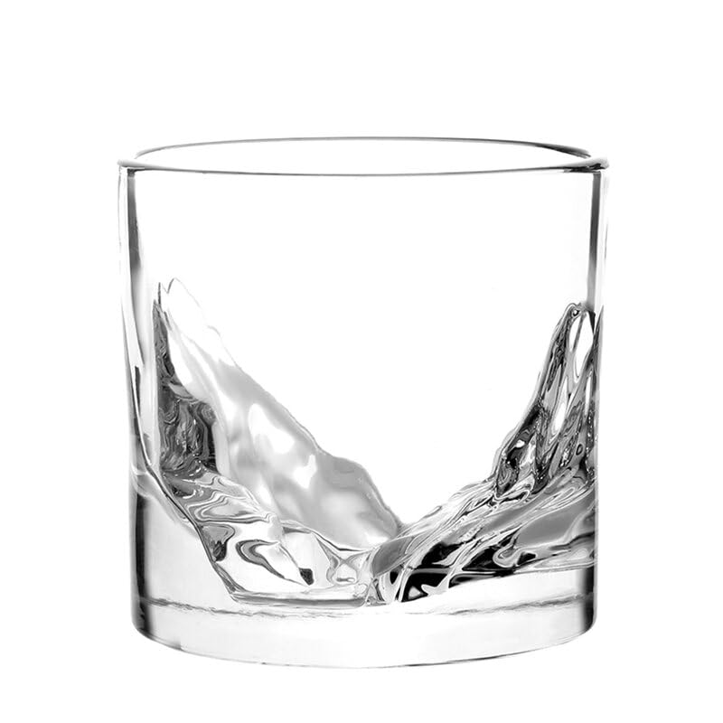 LIITON Heavy Crystal Whiskey Glasses Gift Set, Thick Freezable Bourbon Glass 1lb Each, Premium Whiskey Gifts for Men, Frozen Crystal Chills Cocktails Featuring Grand Canyon Glasses Set of 2, 10 oz