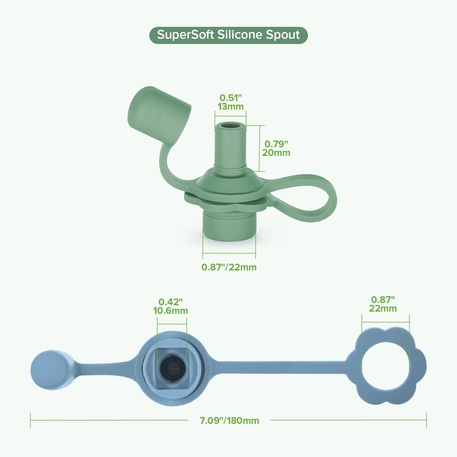 haakaa Multi-Functional Silicone Spout,Baby Pouch Topper,No Spill Silicone Bottle Top,100% Food Grade Silicone,2 Pack