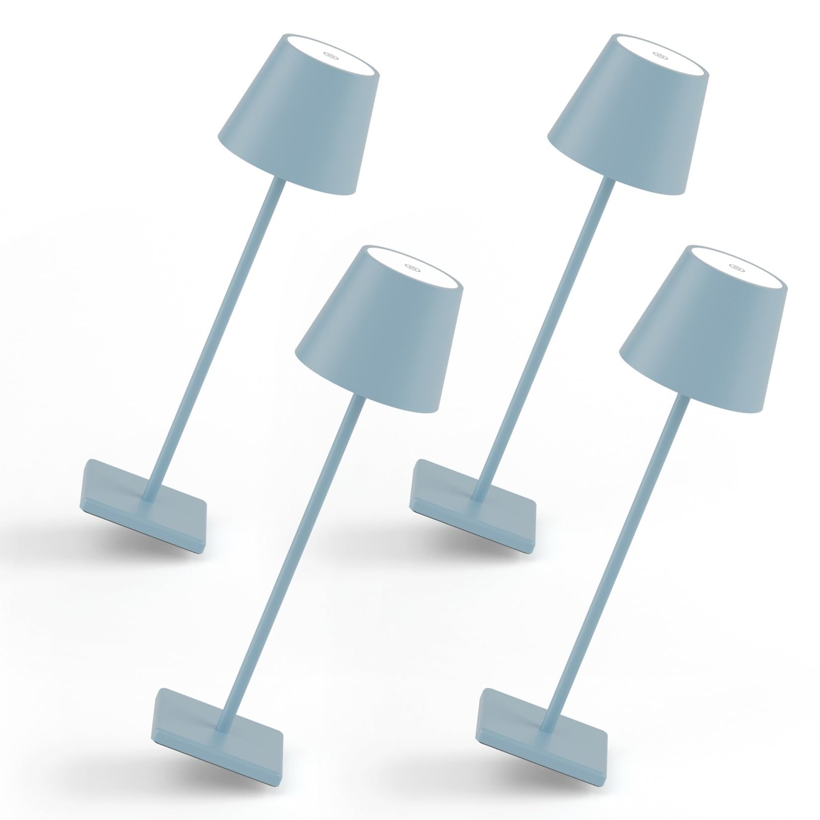 2-Pack LED Cordless Table Lamp, Rechargeable Battery Desk lamp 3W 5500mAh Battery Operated Stepless Dimming Modern Portable Table Light for Restaurant/Bedroom/Outdoor IP54 Waterproof (Off White)