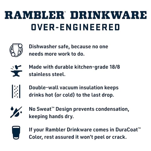 YETI Rambler Tumbler with Handle and Straw Lid, Vacuum Insulated Travel Mug, Stainless Steel