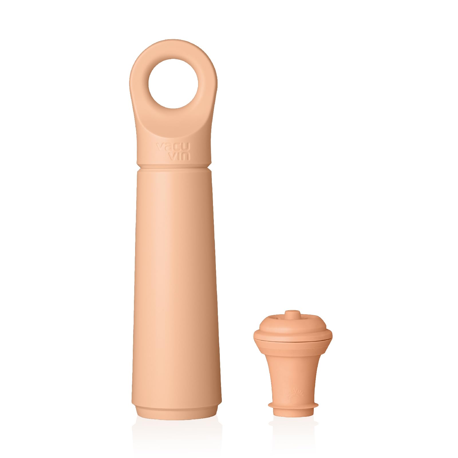 Vacu Vin Wine Saver Loop - Designed and Made in the Netherlands - Vacuum Wine Stopper Keeps Your Wine Fresh for up to 10 Days - Reusable, Made with 98% Recycled Material - 1 Pump, 1 Stopper, Sand