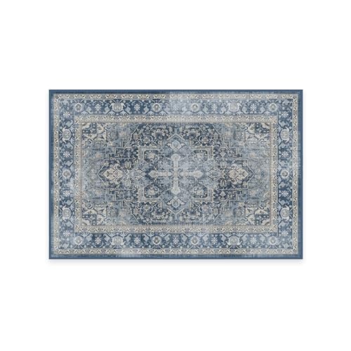 RUGGABLE Kamran Washable Rug - Perfect Vintage Area Rug for Living Room Bedroom Kitchen - Pet & Child Friendly - Stain & Water Resistant - Hazel 5&