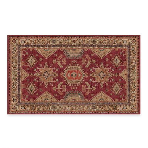 RUGGABLE – Cambria Ruby – Machine Washable Runner Rug – Pet & Child Friendly – Stain & Water Resistant – Non-Slip – 2.5&