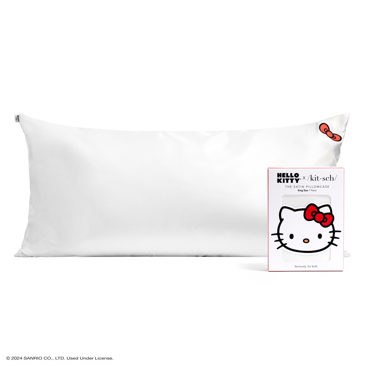 Kitsch Satin Pillowcase with Zipper for Hair & Skin, Softer Than Silk Pillow Cases Queen, Smooth Pillow Covers, Machine Washable, Wrinkle-Free, Cooling Satin Pillow Cases Standard Size 19"x26", Ivory