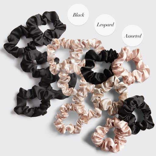 Kitsch Satin Hair Scrunchies for Women, Softer Than Silk Scrunchies for Hair, Satin Scrunchies for Girls, Satin Hair Ties for Women, Silk Hair Ties No Damage, Silk Ponytail Holders, 5 pcs (Cameo)