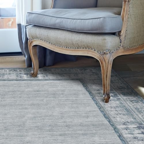 RUGGABLE Zinnia Runner Rug - Perfect Boho Washable Rug for Entryway Hallway Kitchen - Pet & Child Friendly - Stain & Water Resistant - Grey 2.5&