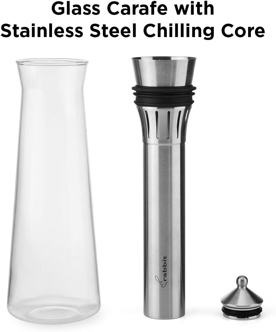 Rabbit Glass Wine Chilling Carafe Chills and Aerates Wine 750 ml capacity