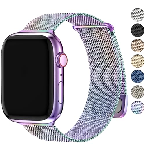 Fullmosa Compatible with Apple Watch Band 49mm 46mm 45mm 44mm 42mm 41mm 40mm 38mm Women Men, Stainless Steel Milanese Loop Replacement iWatch Bands Ultra 2/1 Series 10 9 8 7 6 5 4 3 2 1 SE