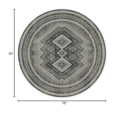 RUGGABLE Kaden Washable Rug - Perfect Vintage Area Rug for Living Room Bedroom Kitchen - Pet & Child Friendly - Stain & Water Resistant - Amber Red 3&