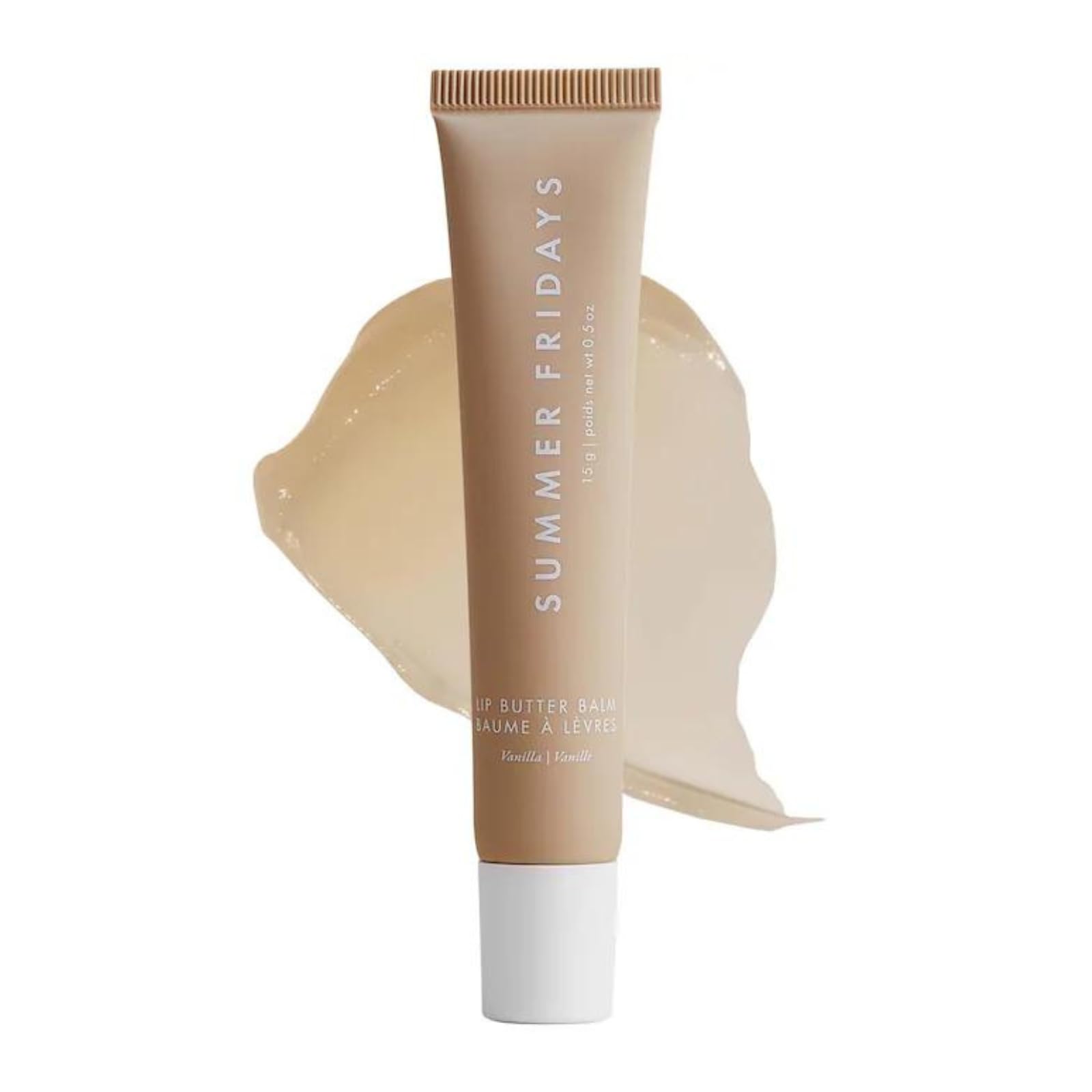 Summer Fridays Lip Butter Balm - Conditioning Lip Mask and Lip Balm for Instant Moisture, Shine and Hydration - Sheer-Tinted, Soothing Lip Care - Vanilla Beige (.5 Oz)