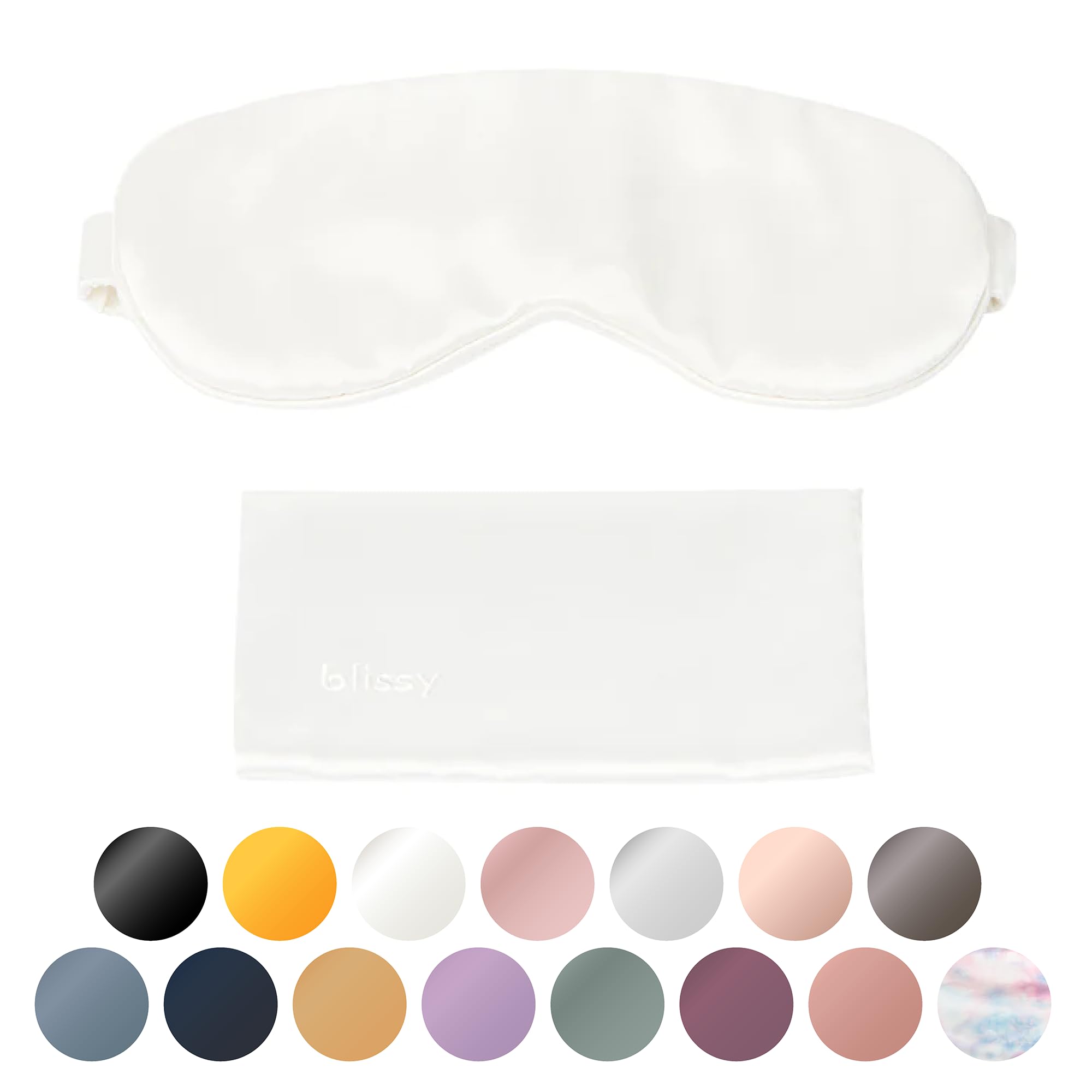 Blissy Silk Sleep Mask - Silk Eye Sleeping Mask for Women & Men for Total Blackout - Silk Eye Mask - 100% Pure Mulberry Silk, 22 Momme 6a Fibers - Blindfold Silk Sleep Mask Side Sleeper Eye Cover