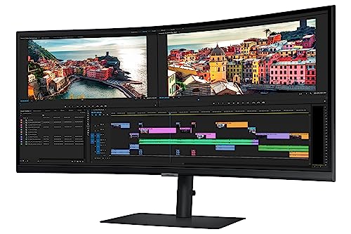 SAMSUNG 34-Inch ViewFinity S65TC Series Ultra-WQHD 1000R Curved Computer Monitor, HDR10, 100Hz, AMD FreeSync, Thunderbolt 4, Height Adjustable Stand, Built-in Speakers, Eye Care, LS34C650TANXGO, 2024