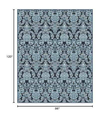 RUGGABLE Disney Traditional Mickey Mouse Washable Rug - Perfect Area Rug for Nursery Playroom Kids Room - Pet & Child Friendly - Stain & Water Resistant - Damask Grey 3&