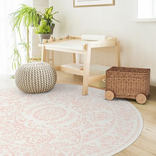 RUGGABLE Washable 2x3 Area Rug, Delphina Delft Blue, Premium Vintage Rugs for Living Room, Bedroom, Kitchen, Office, Classroom with Gripper Non Slip Pad