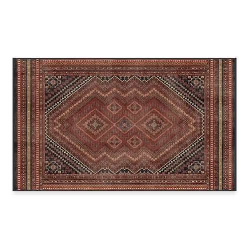 RUGGABLE Kaden Washable Rug - Perfect Vintage Area Rug for Living Room Bedroom Kitchen - Pet & Child Friendly - Stain & Water Resistant - Amber Red 3&