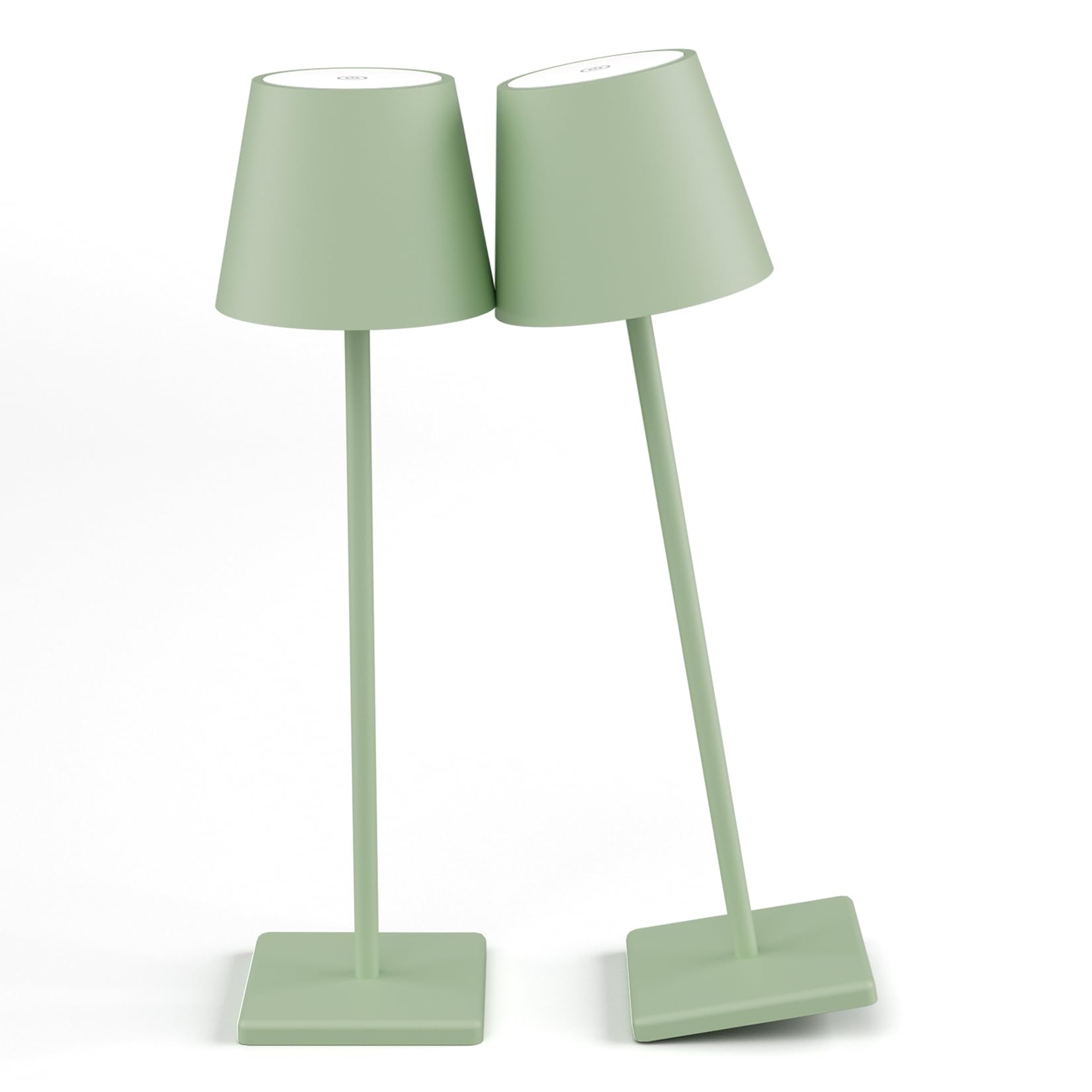 2-Pack LED Cordless Table Lamp, Rechargeable Battery Desk lamp 3W 5500mAh Battery Operated Stepless Dimming Modern Portable Table Light for Restaurant/Bedroom/Outdoor IP54 Waterproof (Off White)