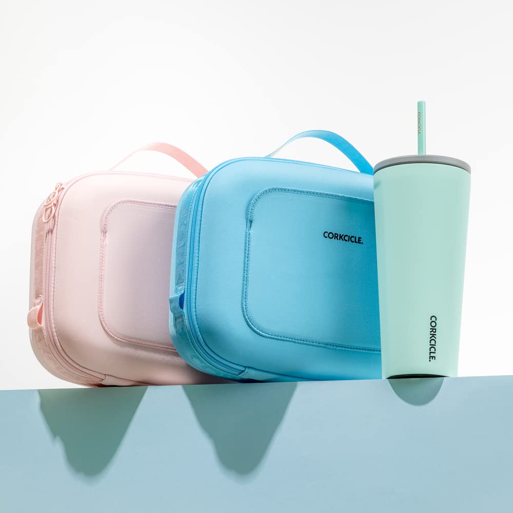 Corkcicle Crushproof Cooler Lunch Box, Reuseable Water Resistant Insulated Lunch Box, Perfect for Traveling with Wine, Beer, Ice Packs, and Lunches, Rose Quartz Neoprene, Back to School