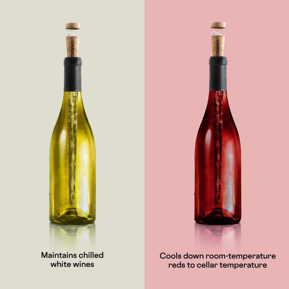 Corkcicle Air Wine Bottle Chiller, 0.94” x 0.94” x 12” – Keep Chilled Whites Cold & Bring Room Temp Reds to Cellar Temp in 15 Minutes with the Wine Chiller – Convenient Pour-Through with Aerator
