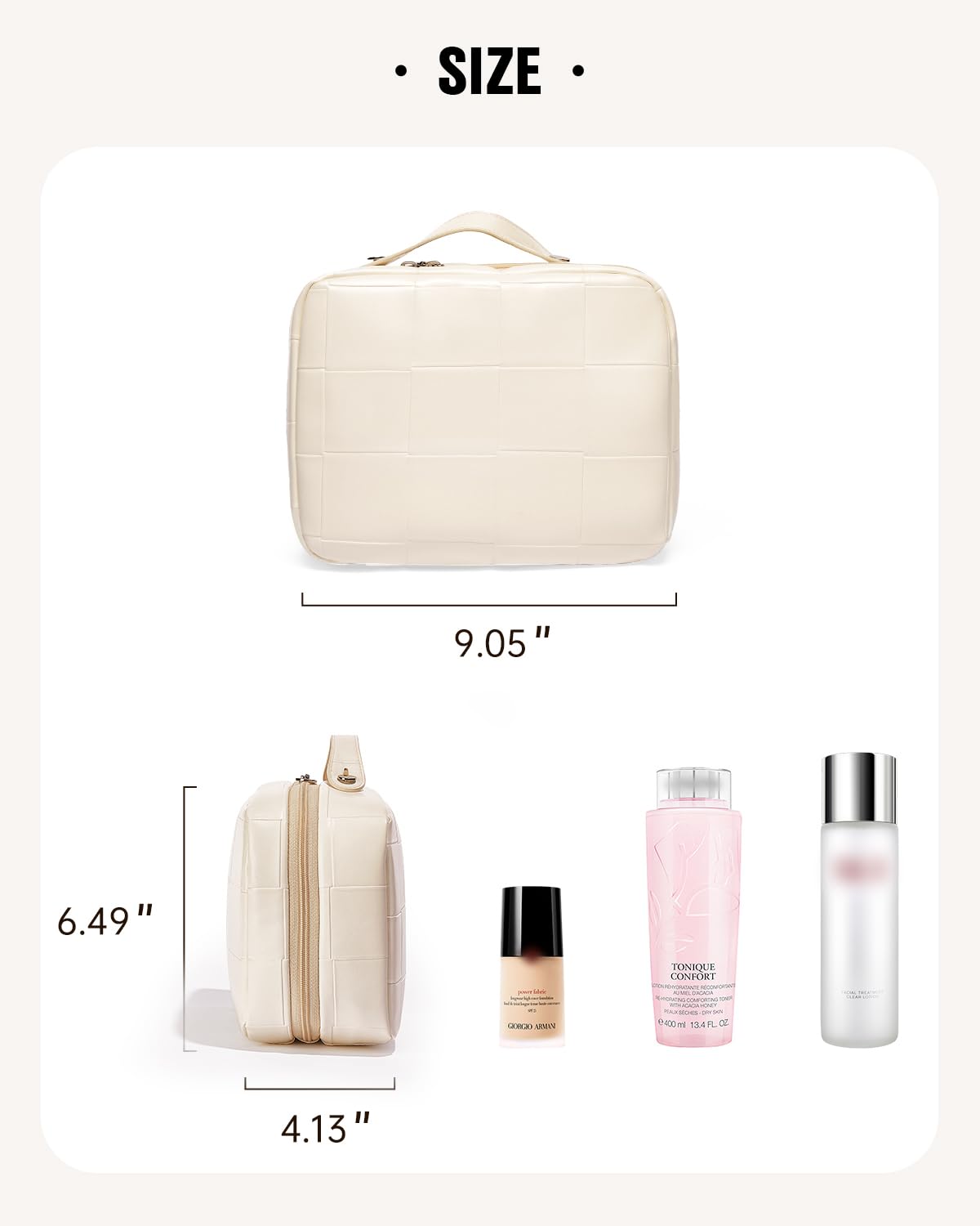 EACHY Travel Makeup Bag,Large Capacity Cosmetic Bags for Women,Waterproof Portable Pouch Open Flat Toiletry Bag Make up Organizer with Divider and Handle