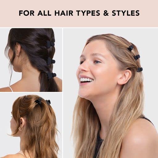 Kitsch Small Hair Clips for Women, Recycled Plastic Small Claw Clips & Mini Claw Clips for Hair, Mini Hair Clips for Thin Hair, Tiny Jaw Clip for Hair, 16 pcs (Tortoise & Black)