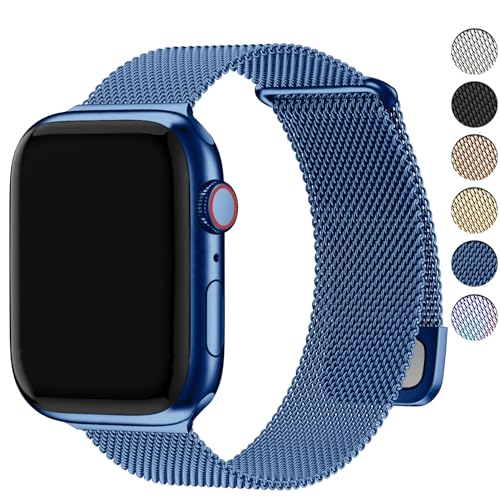 Fullmosa Compatible with Apple Watch Band 49mm 46mm 45mm 44mm 42mm 41mm 40mm 38mm Women Men, Stainless Steel Milanese Loop Replacement iWatch Bands Ultra 2/1 Series 10 9 8 7 6 5 4 3 2 1 SE
