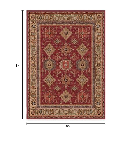 RUGGABLE – Cambria Ruby – Machine Washable Runner Rug – Pet & Child Friendly – Stain & Water Resistant – Non-Slip – 2.5&