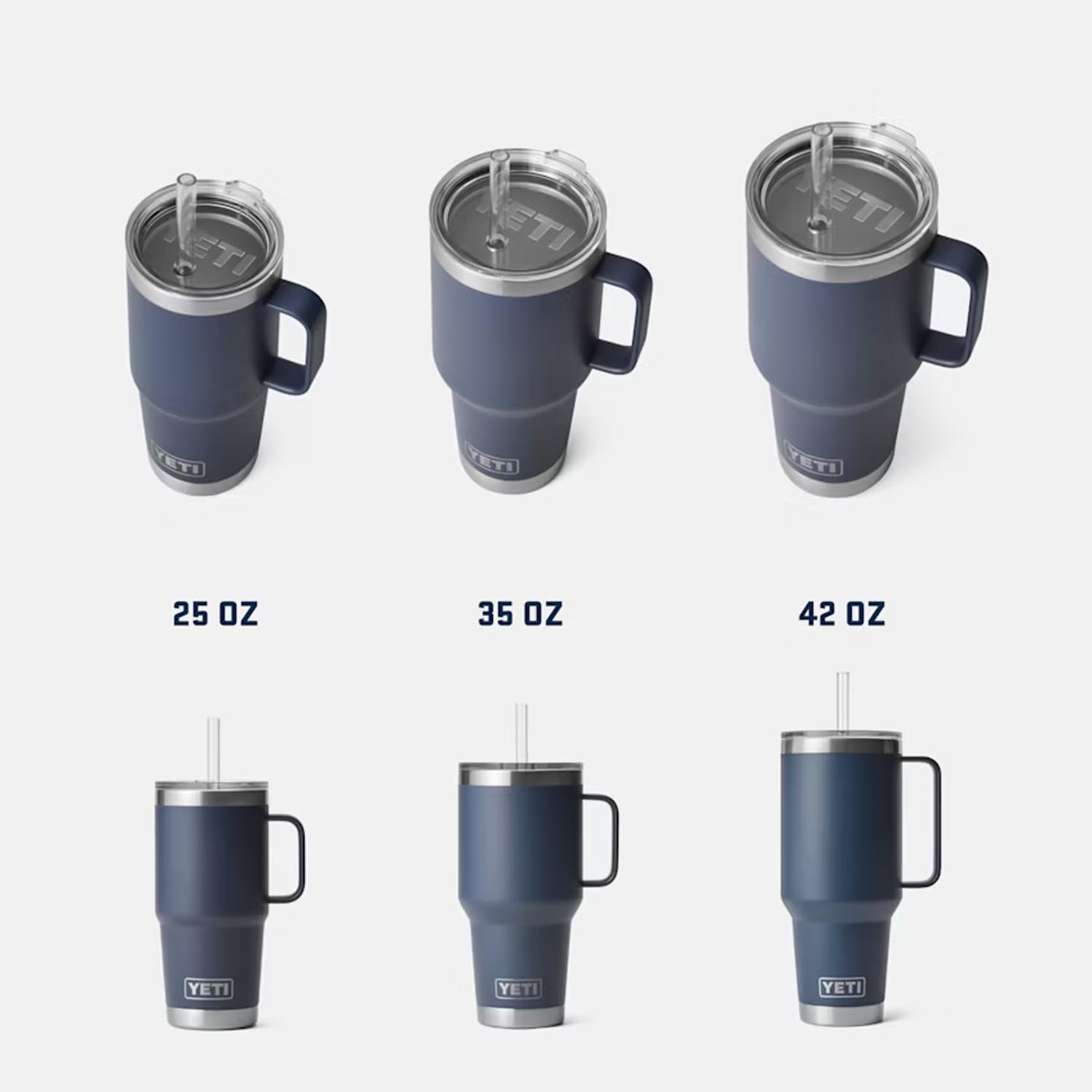 YETI Rambler Tumbler with Handle and Straw Lid, Vacuum Insulated Travel Mug, Stainless Steel