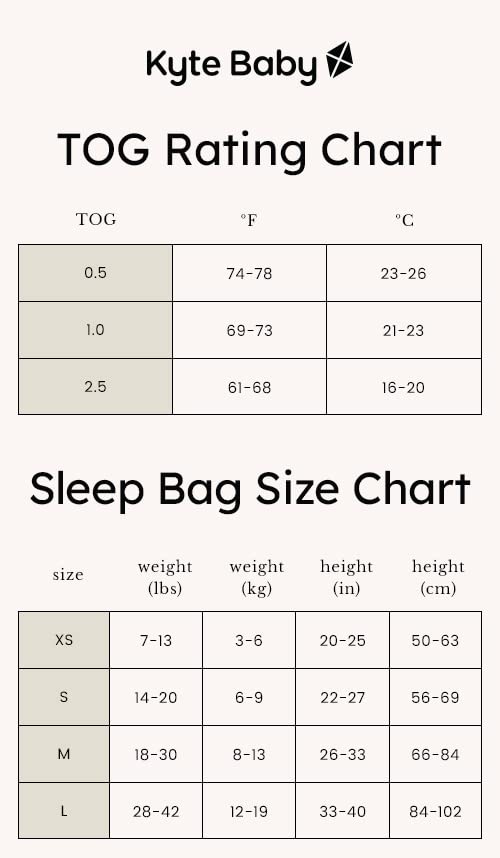 KYTE BABY Unisex Rayon Sleeping Bag for Babies and Toddlers, 1.0 Tog