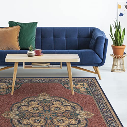 RUGGABLE Disney Traditional Mickey Mouse Washable Rug - Perfect Area Rug for Nursery Playroom Kids Room - Pet & Child Friendly - Stain & Water Resistant - Damask Grey 3&