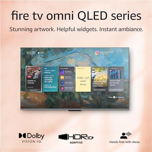 Amazon Fire TV 50" Omni QLED Series 4K UHD smart TV, Dolby Vision IQ, Fire TV Ambient Experience, local dimming, hands-free with Alexa