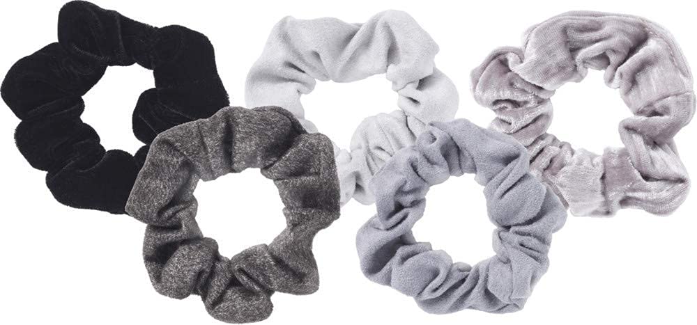 Kitsch 5 Count Velvet Hair Scrunchies for Women - Hair Ties for Thick Hair, Girls, Women, Cute Scrunchies, Soft Hair Accessories, Blush/Mauve
