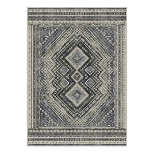 RUGGABLE Kaden Washable Rug - Perfect Vintage Area Rug for Living Room Bedroom Kitchen - Pet & Child Friendly - Stain & Water Resistant - Amber Red 3&