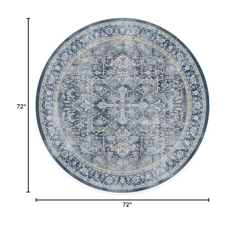 RUGGABLE Kamran Washable Rug - Perfect Vintage Area Rug for Living Room Bedroom Kitchen - Pet & Child Friendly - Stain & Water Resistant - Hazel 5&