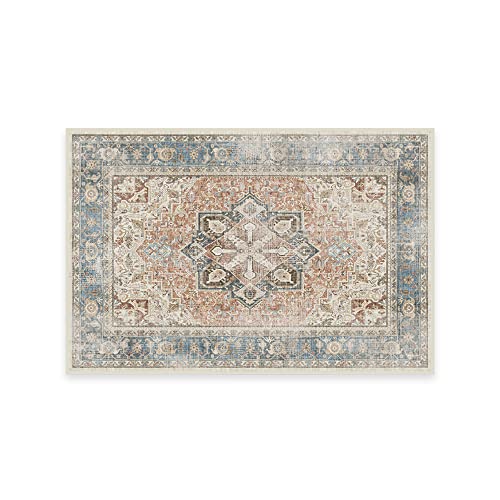 RUGGABLE Kamran Washable Rug - Perfect Vintage Area Rug for Living Room Bedroom Kitchen - Pet & Child Friendly - Stain & Water Resistant - Hazel 5&