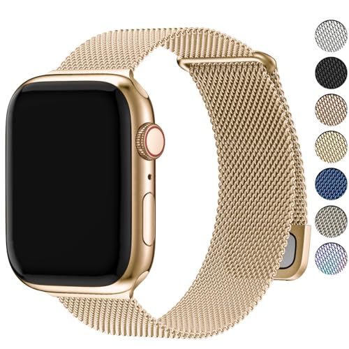 Fullmosa Compatible with Apple Watch Band 49mm 46mm 45mm 44mm 42mm 41mm 40mm 38mm Women Men, Stainless Steel Milanese Loop Replacement iWatch Bands Ultra 2/1 Series 10 9 8 7 6 5 4 3 2 1 SE
