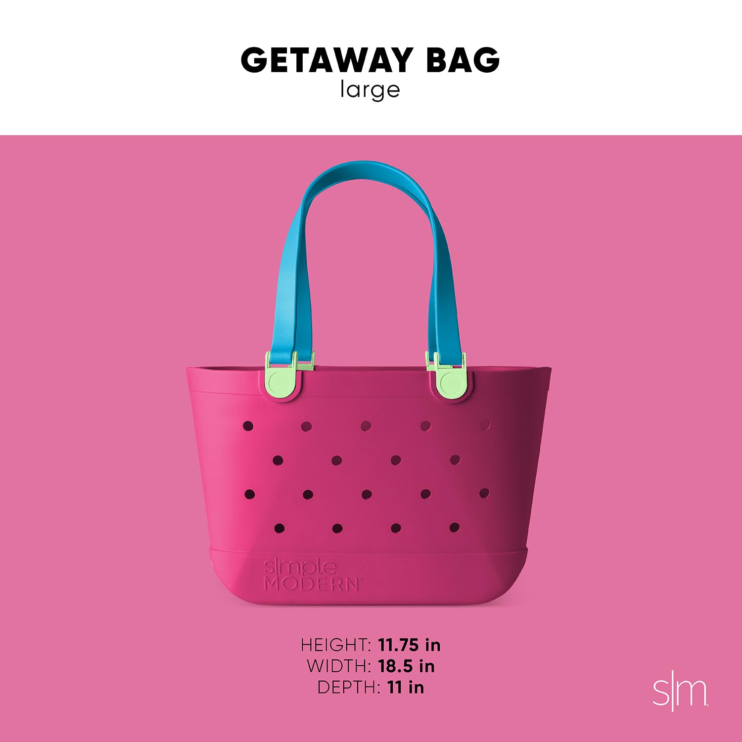 Simple Modern Beach Bag Rubber Tote | Waterproof Medium Tote Bag with Zipper Pocket for Pool, Groceries, Sports | Gifts For Women | Getaway Bag Collection | Almond Birch