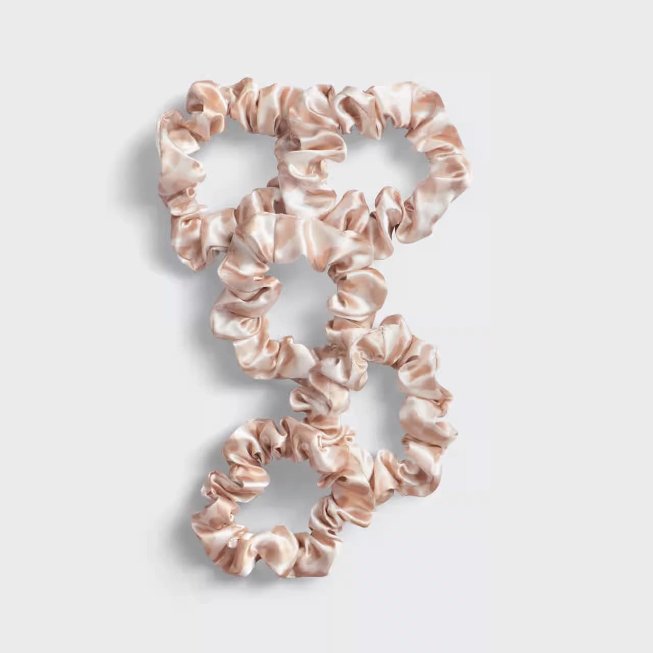 Kitsch Satin Hair Scrunchies for Women, Softer Than Silk Scrunchies for Hair, Satin Scrunchies for Girls, Satin Hair Ties for Women, Silk Hair Ties No Damage, Silk Ponytail Holders, 5 pcs (Cameo)