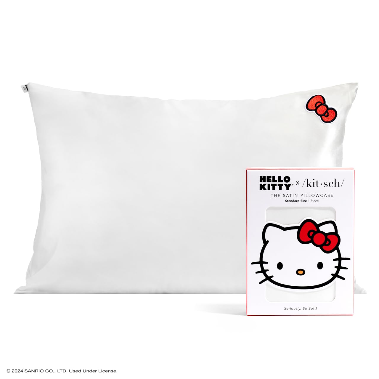 Kitsch Satin Pillowcase with Zipper for Hair & Skin, Softer Than Silk Pillow Cases Queen, Smooth Pillow Covers, Machine Washable, Wrinkle-Free, Cooling Satin Pillow Cases Standard Size 19"x26", Ivory