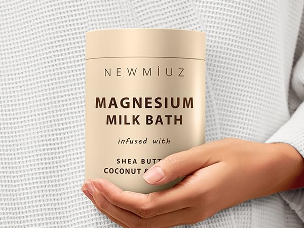 Creamy Magnesium Milk Bath Soak Powder Moisturize Soften Skin Coconut Vanilla Shea Butter Luxury Spa Bath Salt Mother&