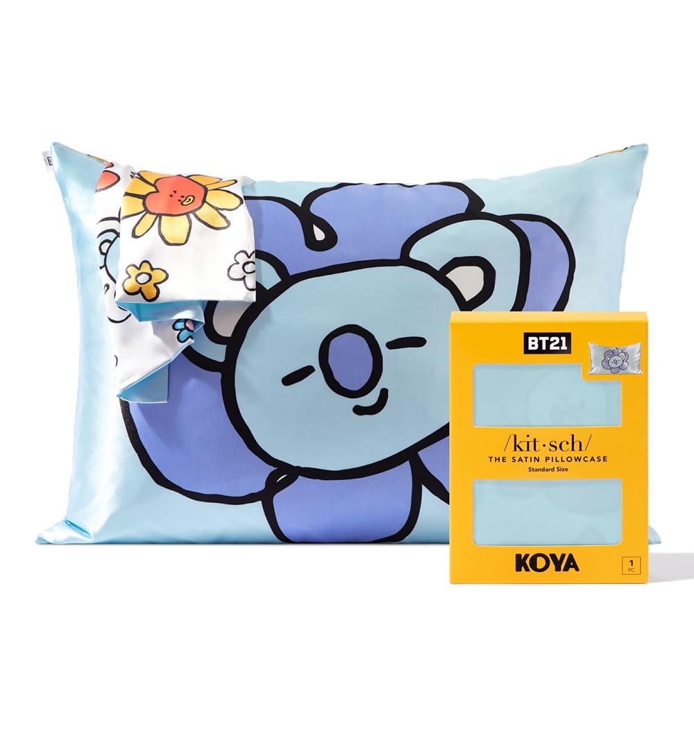 Kitsch Satin Pillowcase with Zipper for Hair & Skin, Softer Than Silk Pillow Cases Queen, Smooth Pillow Covers, Machine Washable, Wrinkle-Free, Cooling Satin Pillow Cases Standard Size 19"x26", Ivory